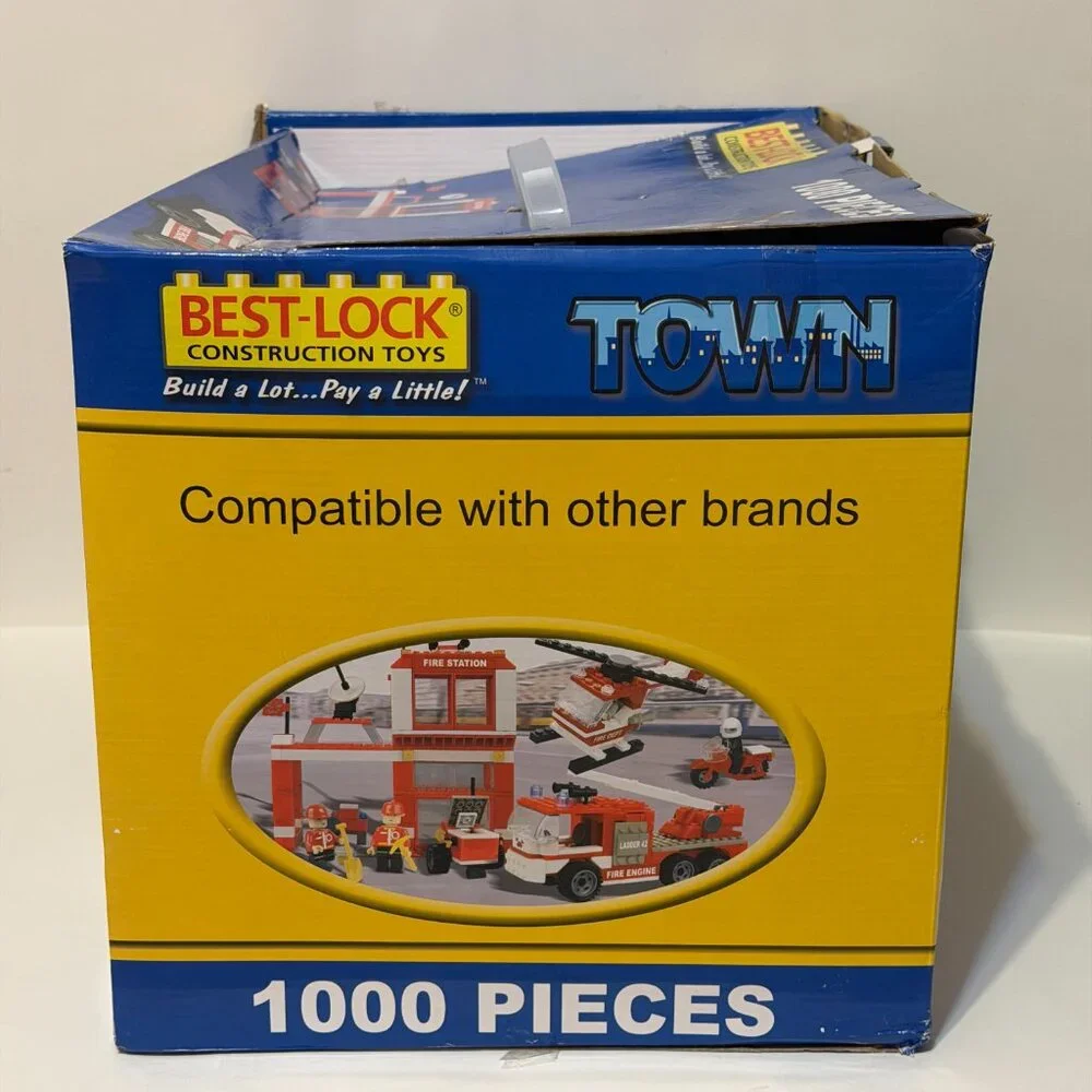 Best Lock Construction Toys Town Police Fire Station Building Playset 1000 piece